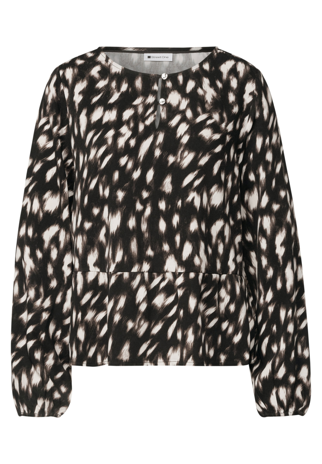 LTD QR Tunicblouse w peplum AO, Black 30001 Bild 1