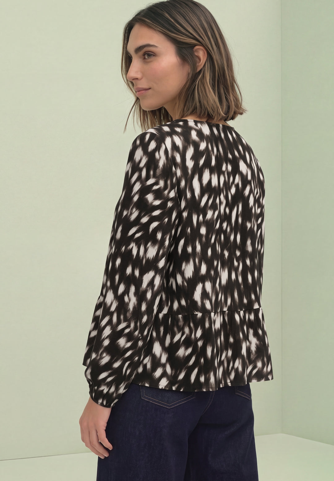 LTD QR Tunicblouse w peplum AO, Black 30001 Bild 4