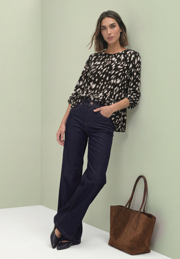 LTD QR Tunicblouse w peplum AO, Black 30001 Bild 5
