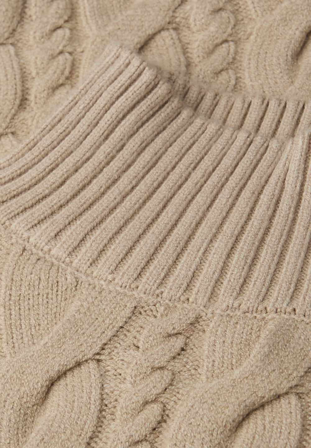 LTD QR_turtle neck cable sweat, sanded beige 16871 Bild 2