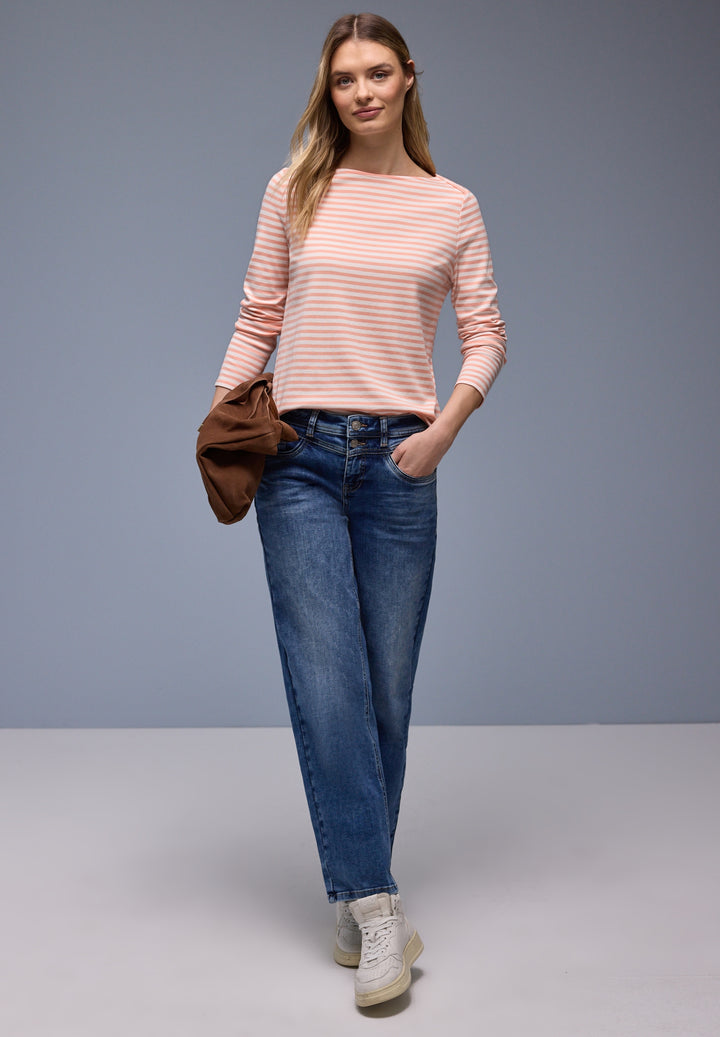 LTD QR u-boat yds stripe shirt, light apricot 27375 Bild 3