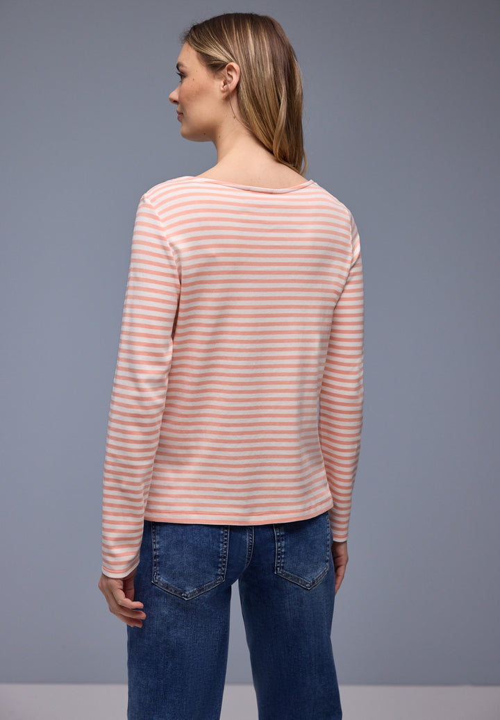 LTD QR u-boat yds stripe shirt, light apricot 27375 Bild 4