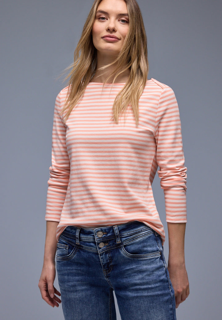 LTD QR u-boat yds stripe shirt, light apricot 27375 Bild 5