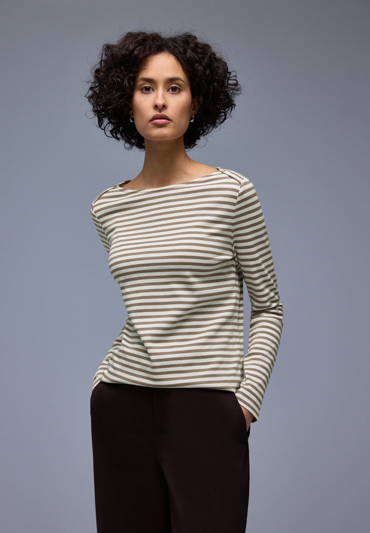 LTD QR u-boat yds stripe shirt, light terra mocha 27462 Bild 6