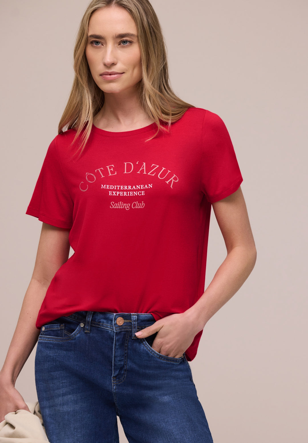 LTD QR wording print shirt, salsa red 37504 Bild 3