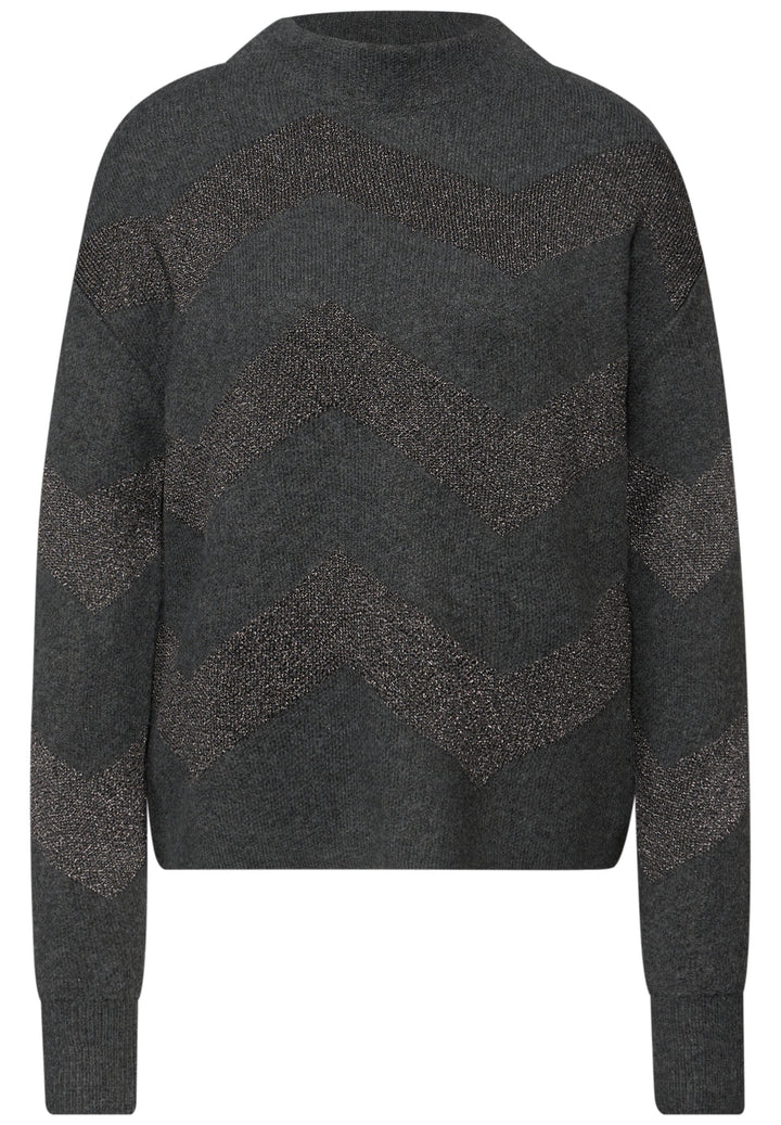 lurex jacquard sweater, gravel grey mel. 25959 Bild 1