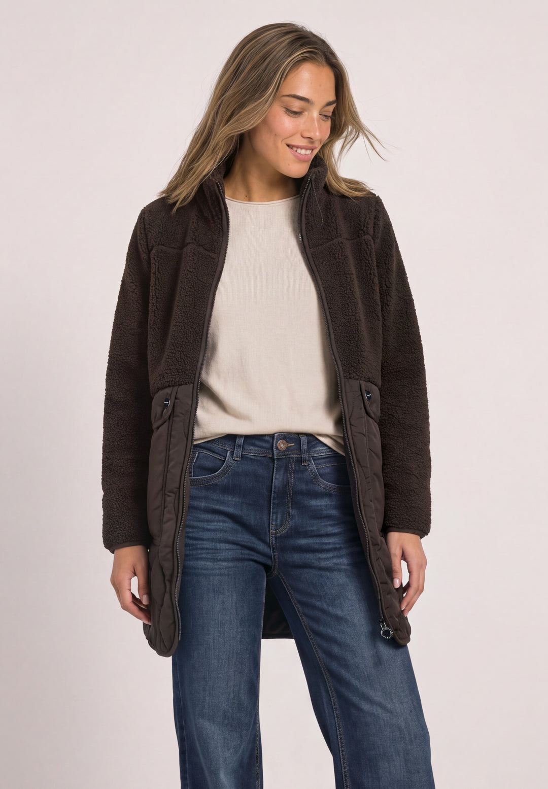Mat Mix Teddy Coat w. Quilting, auburn brown 17111 Bild 3
