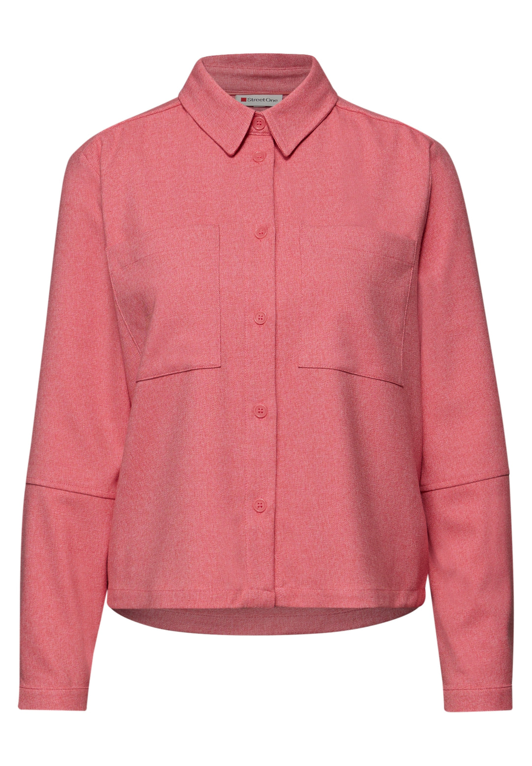 Melange shirtcollar blouse w p, striking coral mel. 17265 Bild 1