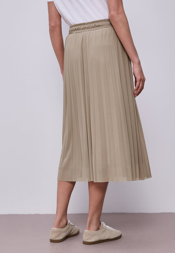 Mesh Plissée jog skirt_solid, safari beige 15617 Bild 4