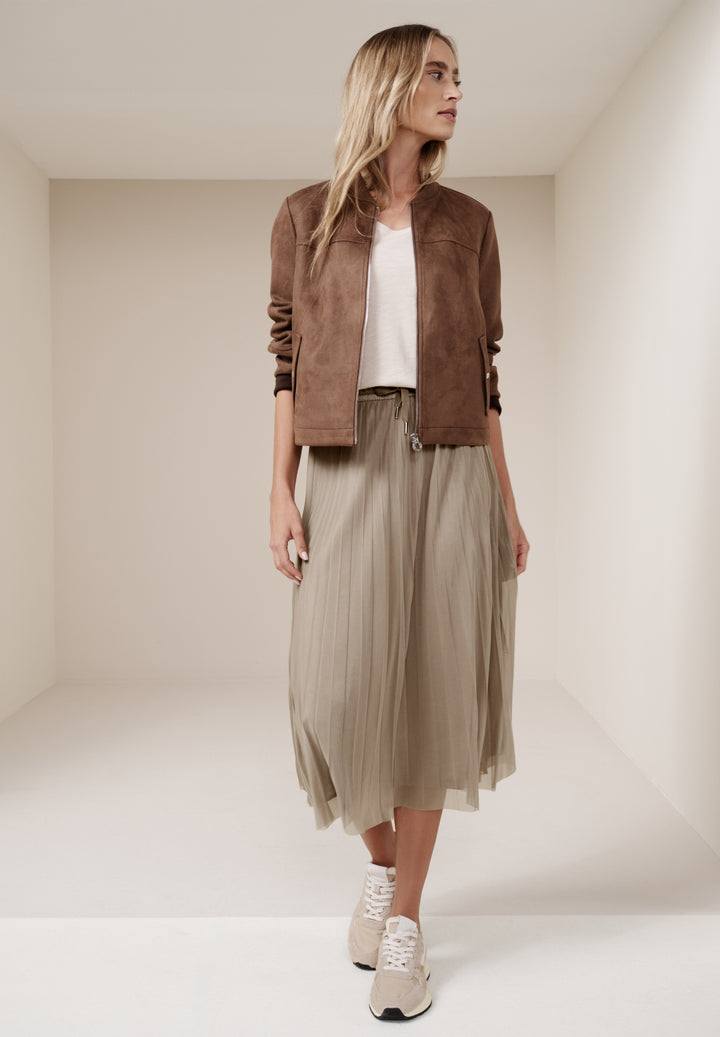 Mesh Plissée jog skirt_solid, safari beige 15617 Bild 5