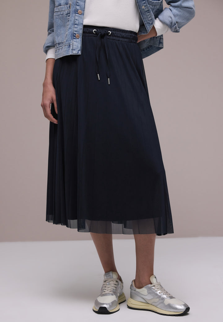Mesh Plissée jog skirt_solid, shadowed navy 17502 Bild 3
