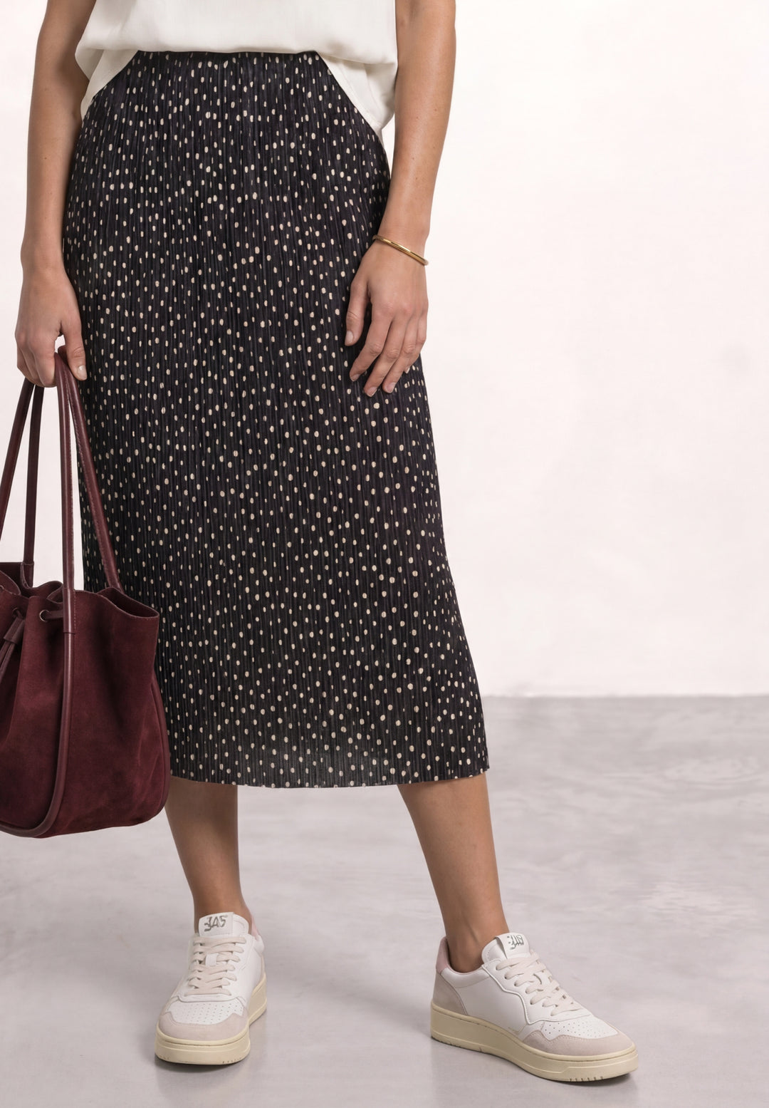 Mesh Plissee skirt_AOP, black coffee 27874 Bild 3