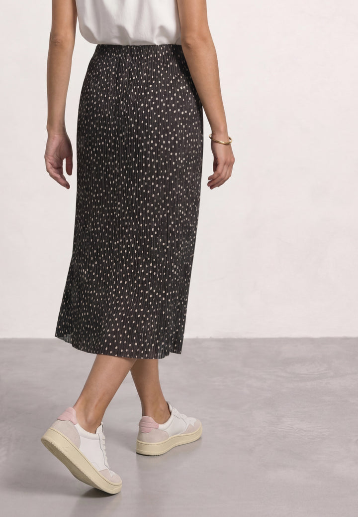 Mesh Plissee skirt_AOP, black coffee 27874 Bild 4