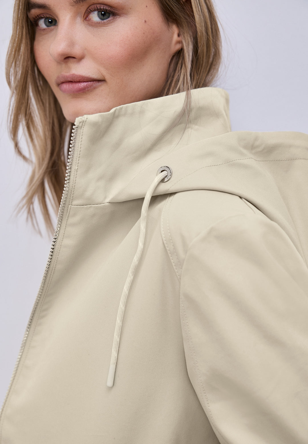 Mid Length Parka w. Hoody, powder beige 14347 Bild 7