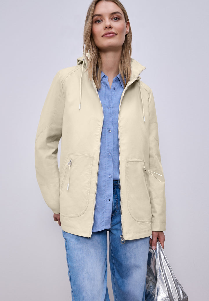 Mid Length Parka w. Hoody, powder beige 14347 Bild 8