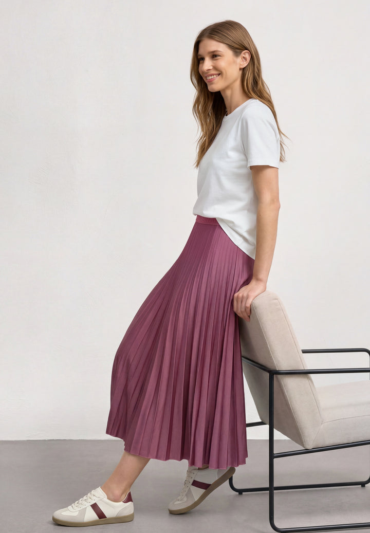 Midi skirt Plissée_solid, dark clouded blush 17733 Bild 7