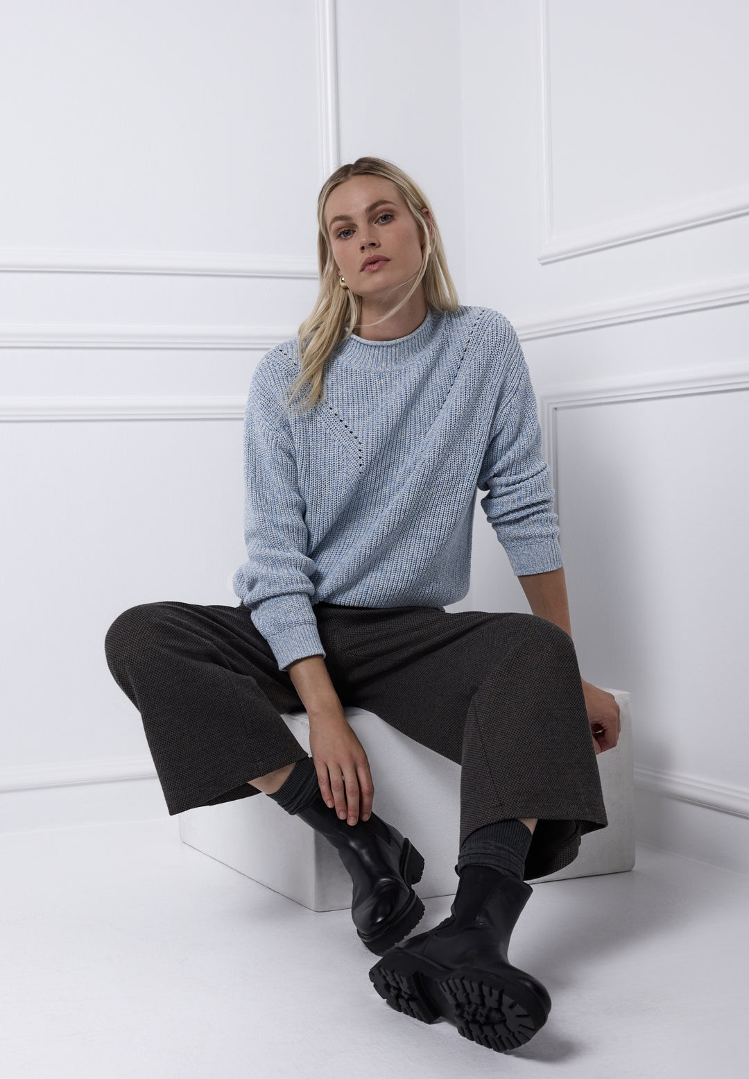 mouline turtle neck sweater, frosted blue 27149 Bild 5