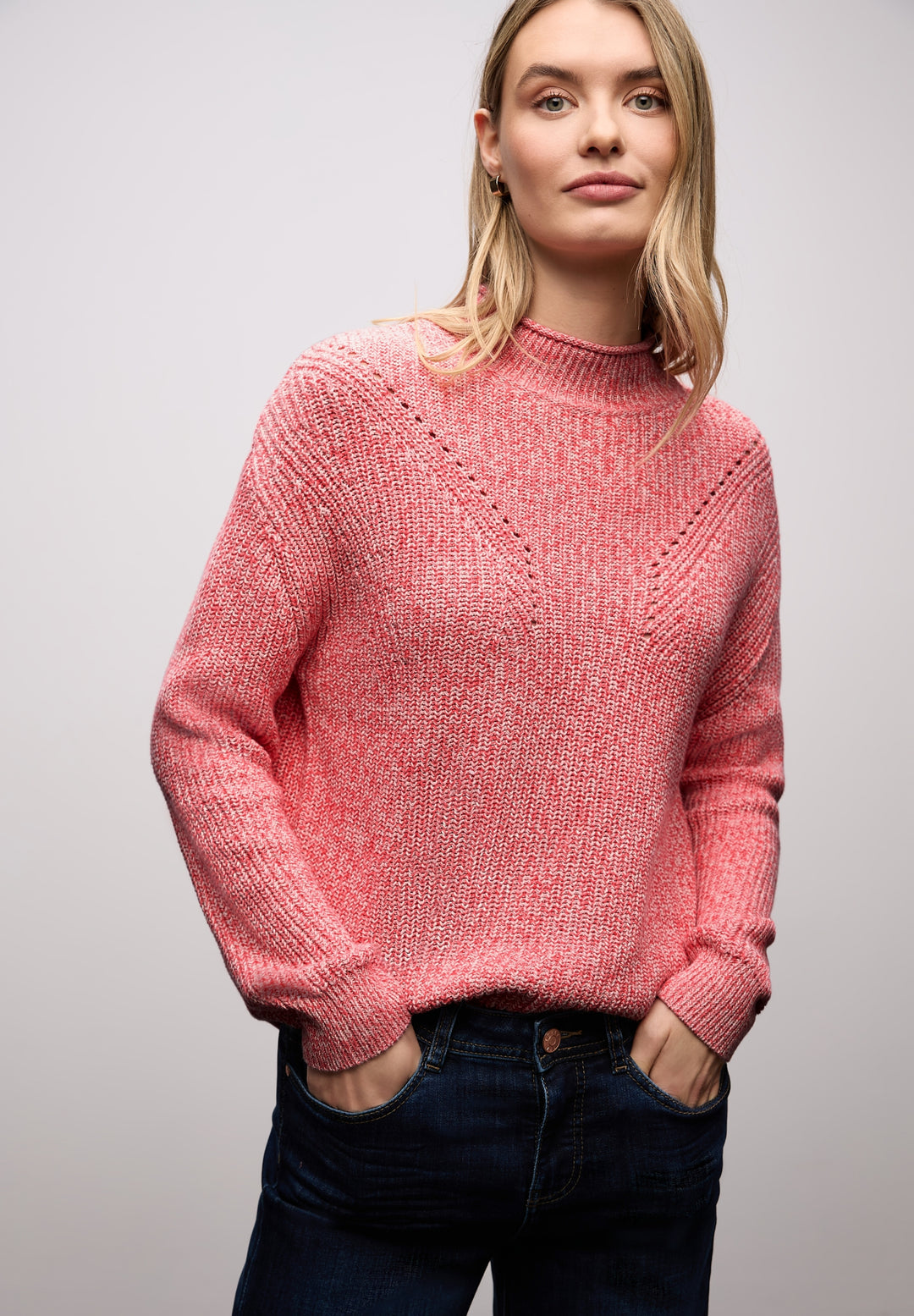 mouline turtle neck sweater, striking coral 27261 Bild 3