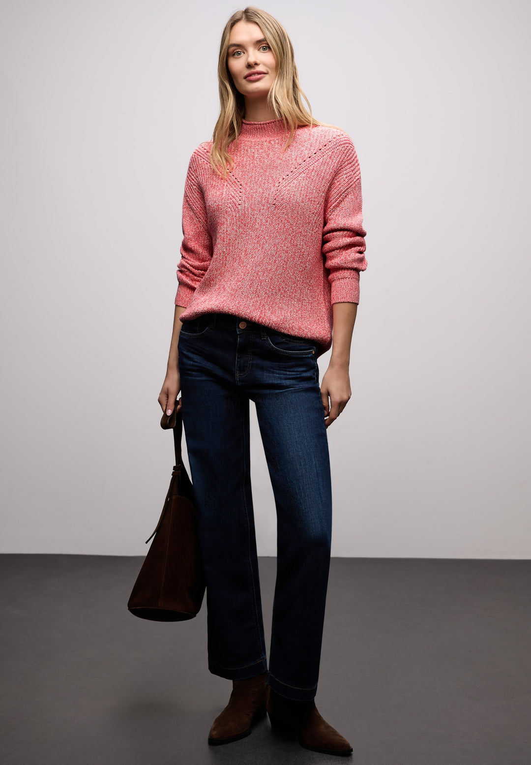 mouline turtle neck sweater, striking coral 27261 Bild 5