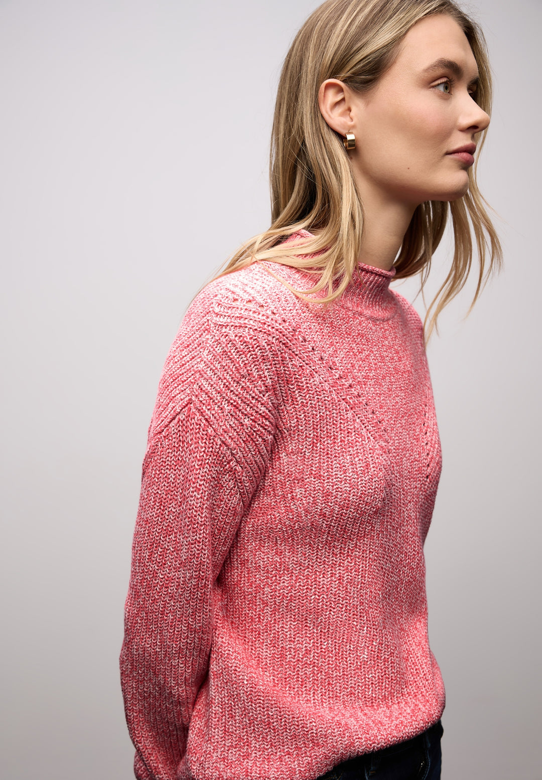 mouline turtle neck sweater, striking coral 27261 Bild 7