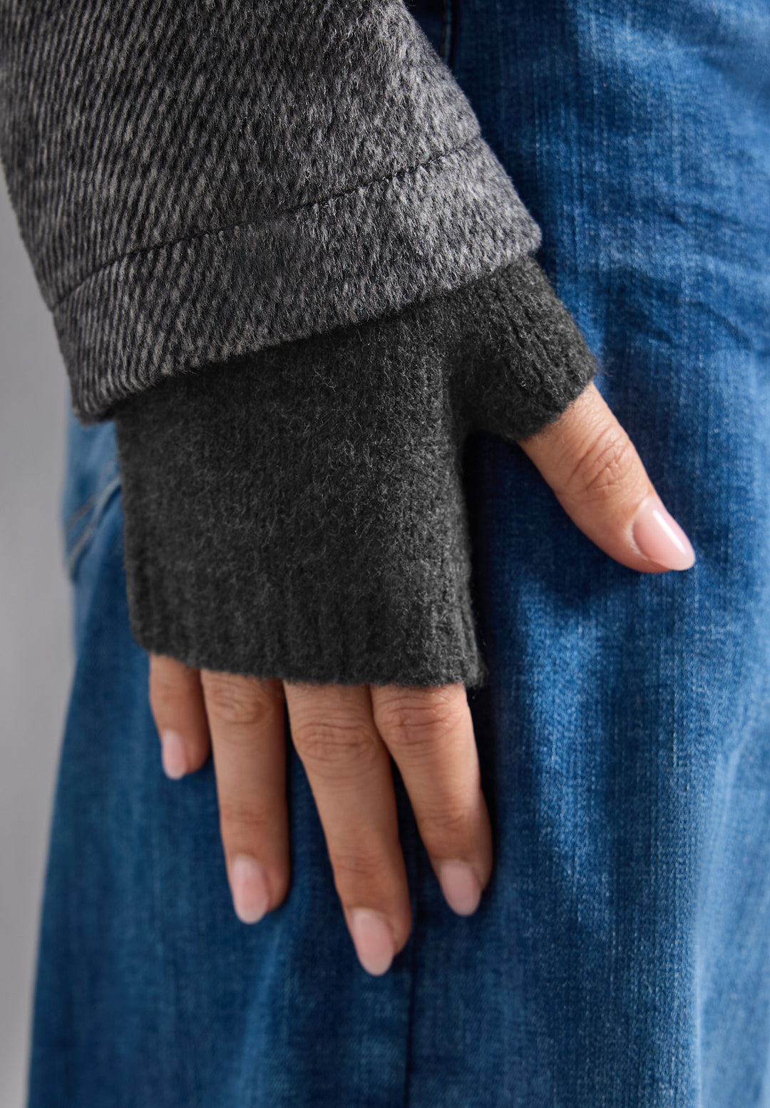 OP_Arm Warmers_Fine Knit Set, anthracite melange 11498 Bild 4