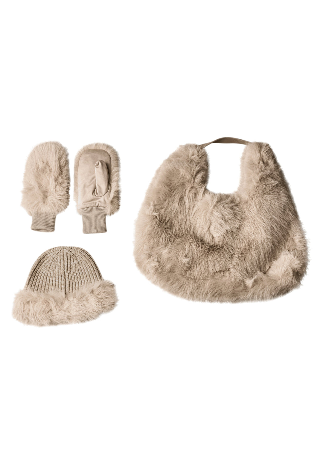 OP_ Fur Knit Beanie, Soft Sand Mel. 16630 Bild 2