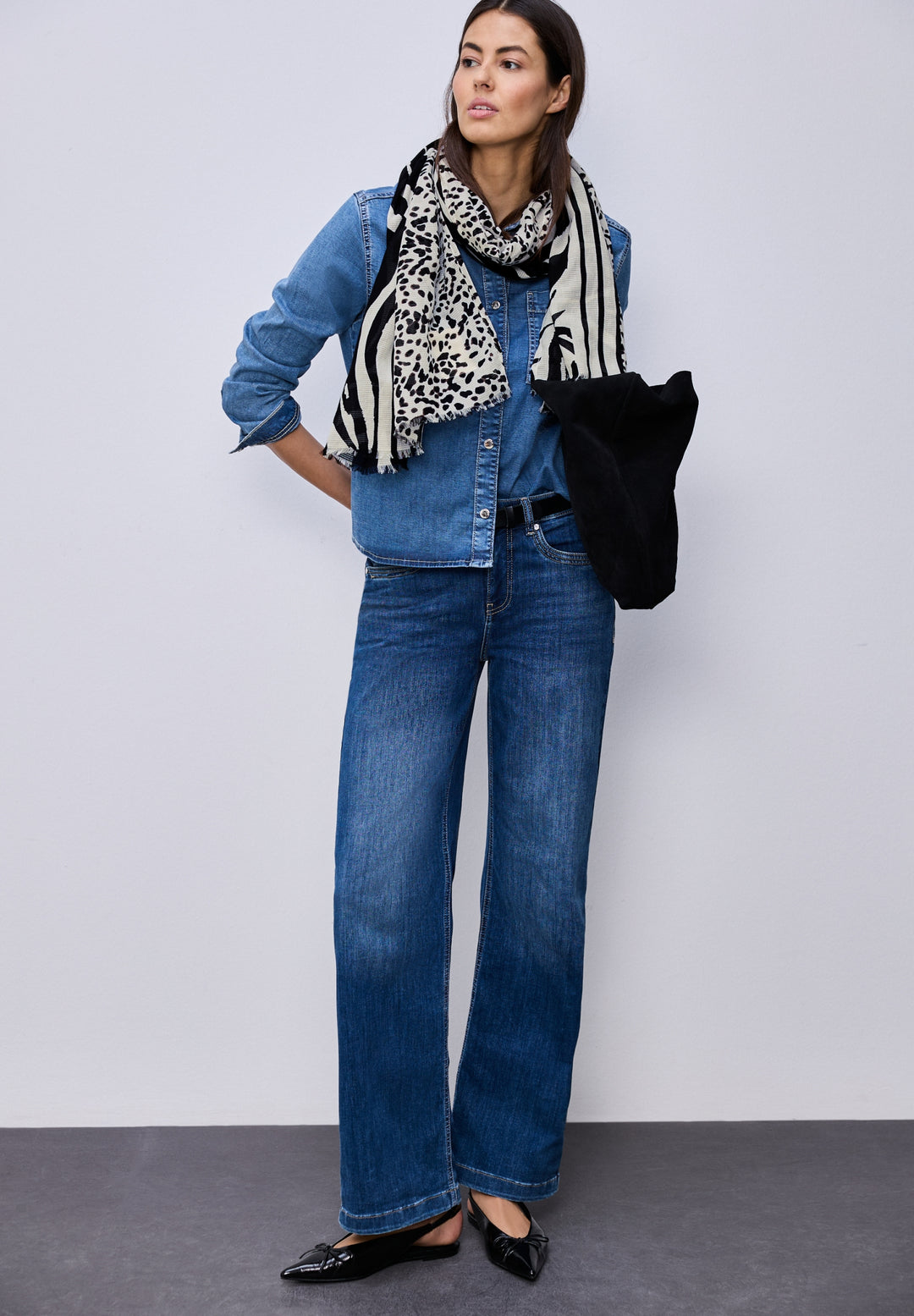 OP_Printed Textured Longscarf, Black 30001 Bild 4