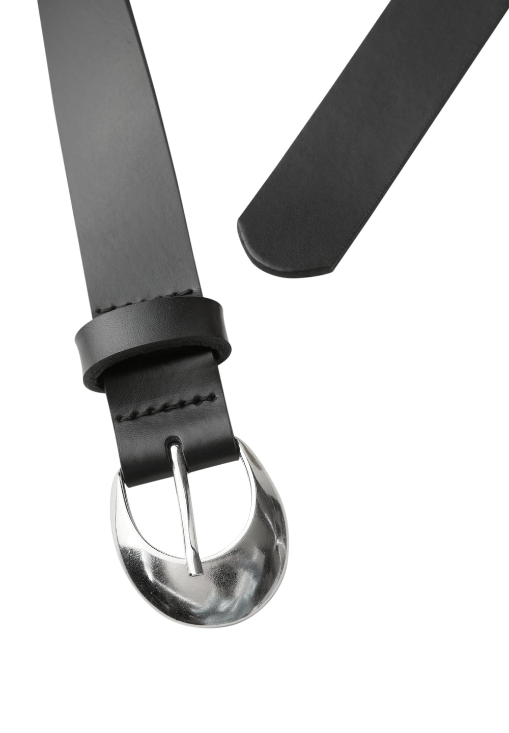 OP_Structured Leather Belt, Black 10001 Bild 2