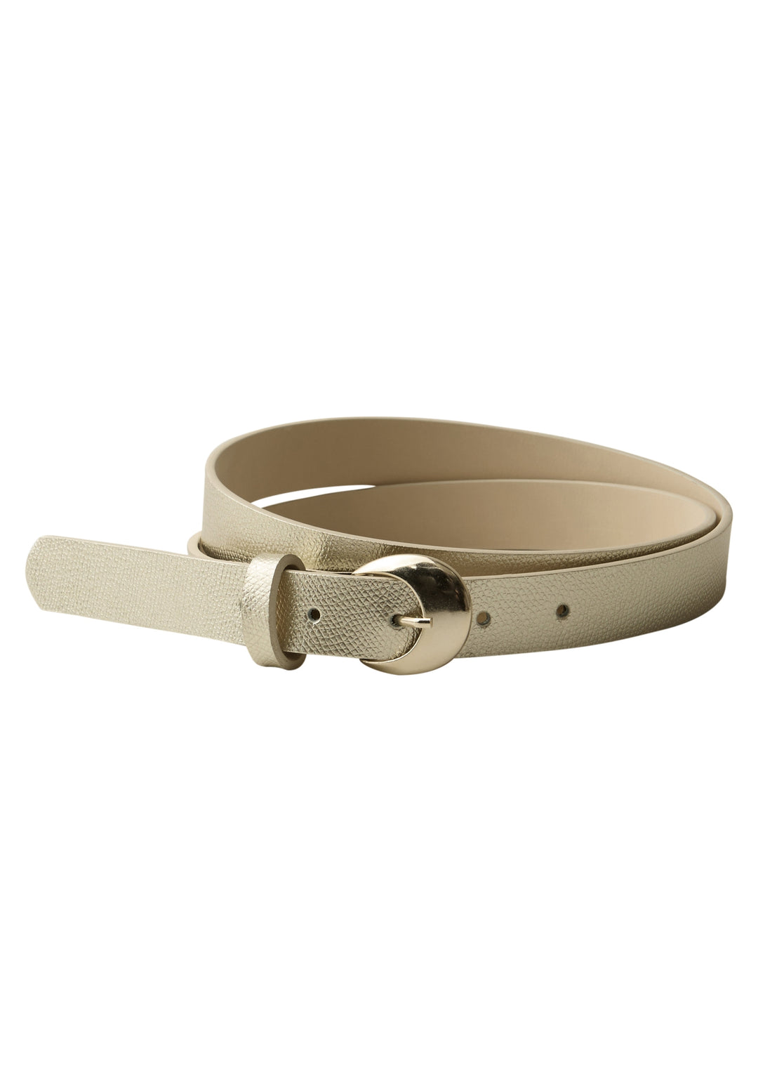 OP_Structured Leather Belt Met, light gold dull 12055 Bild 1