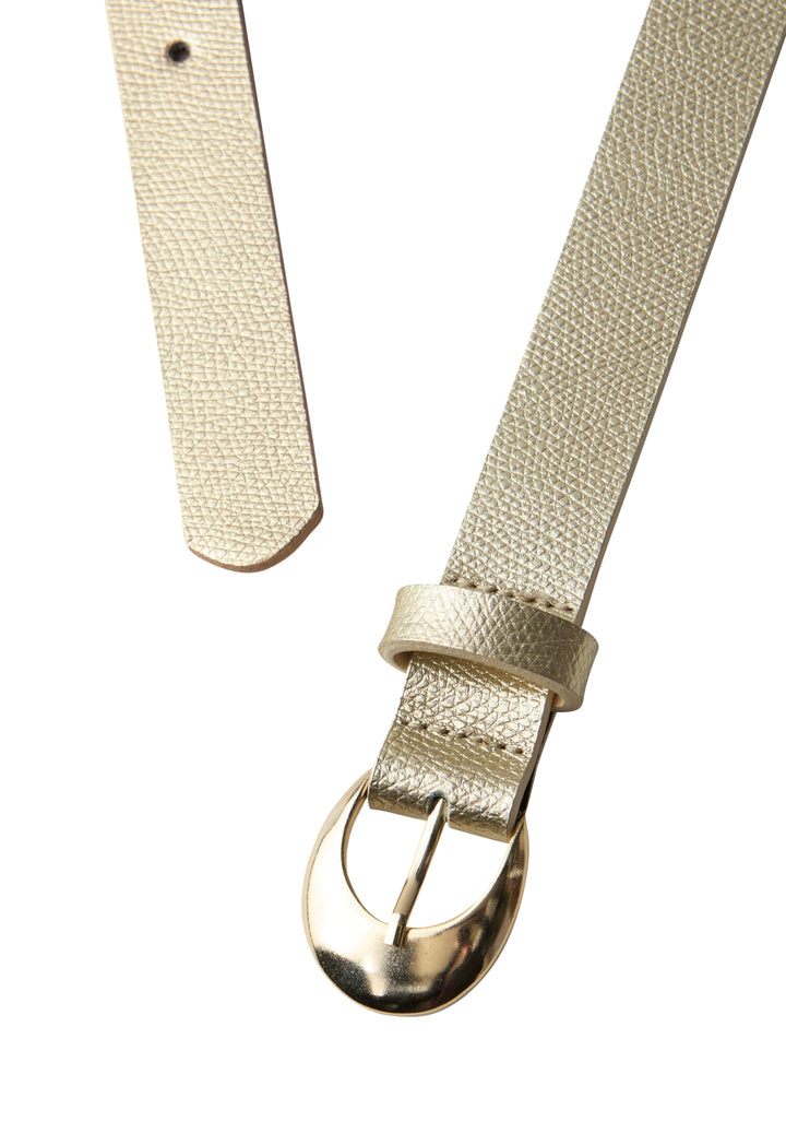 OP_Structured Leather Belt Met, light gold dull 12055 Bild 2