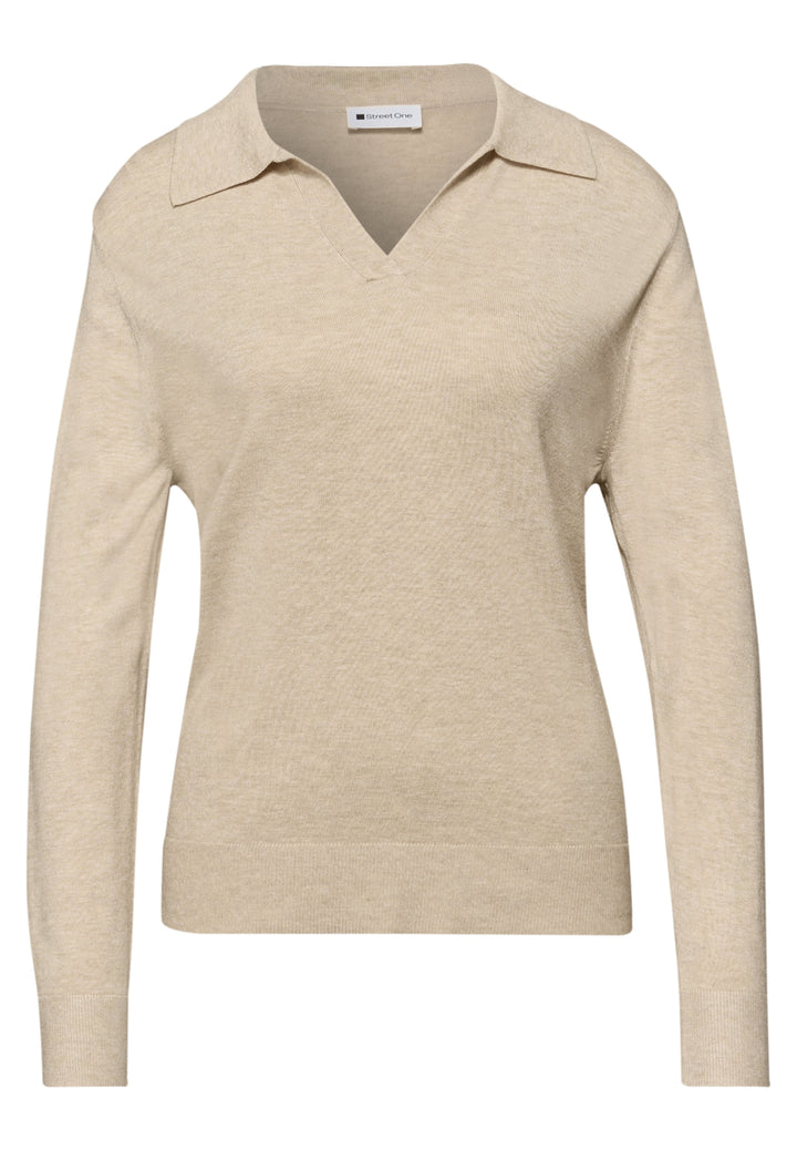 polo basic sweater, cotton beige mel. 17458 Bild 1