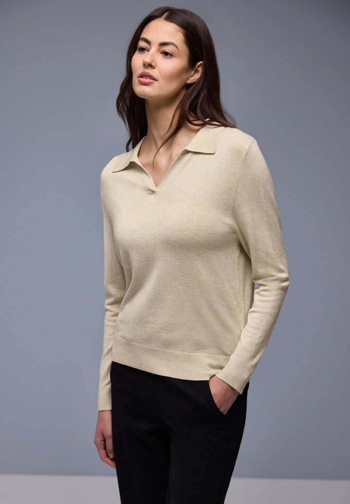 polo basic sweater, cotton beige mel. 17458 Bild 6