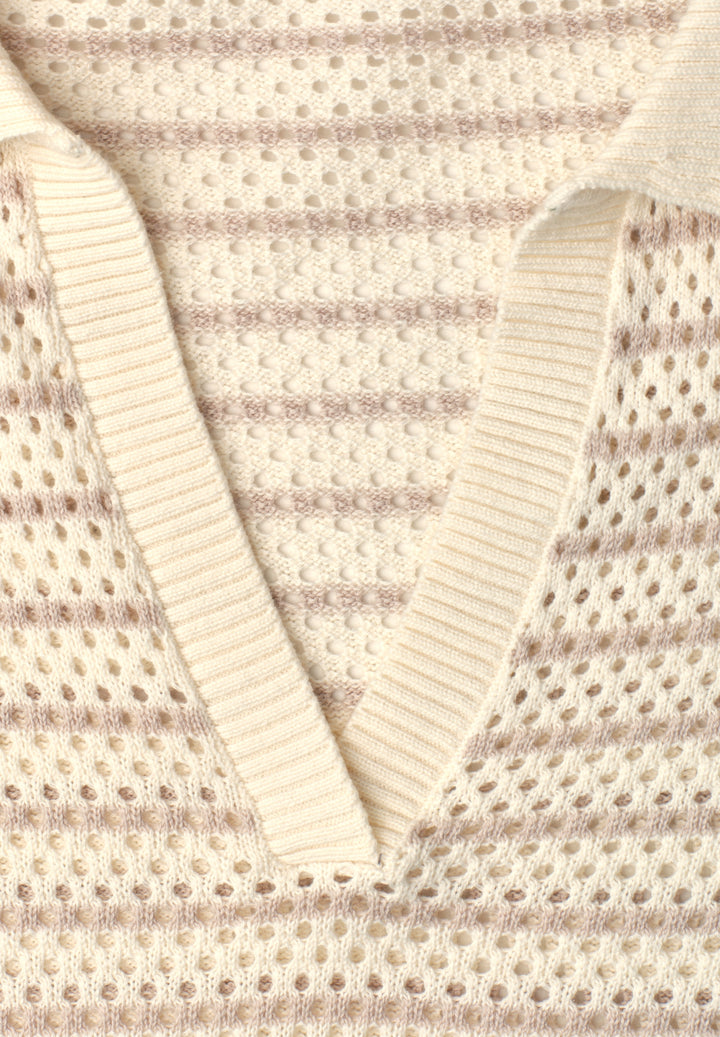 polo sweater stripes, soft beige 26351 Bild 2