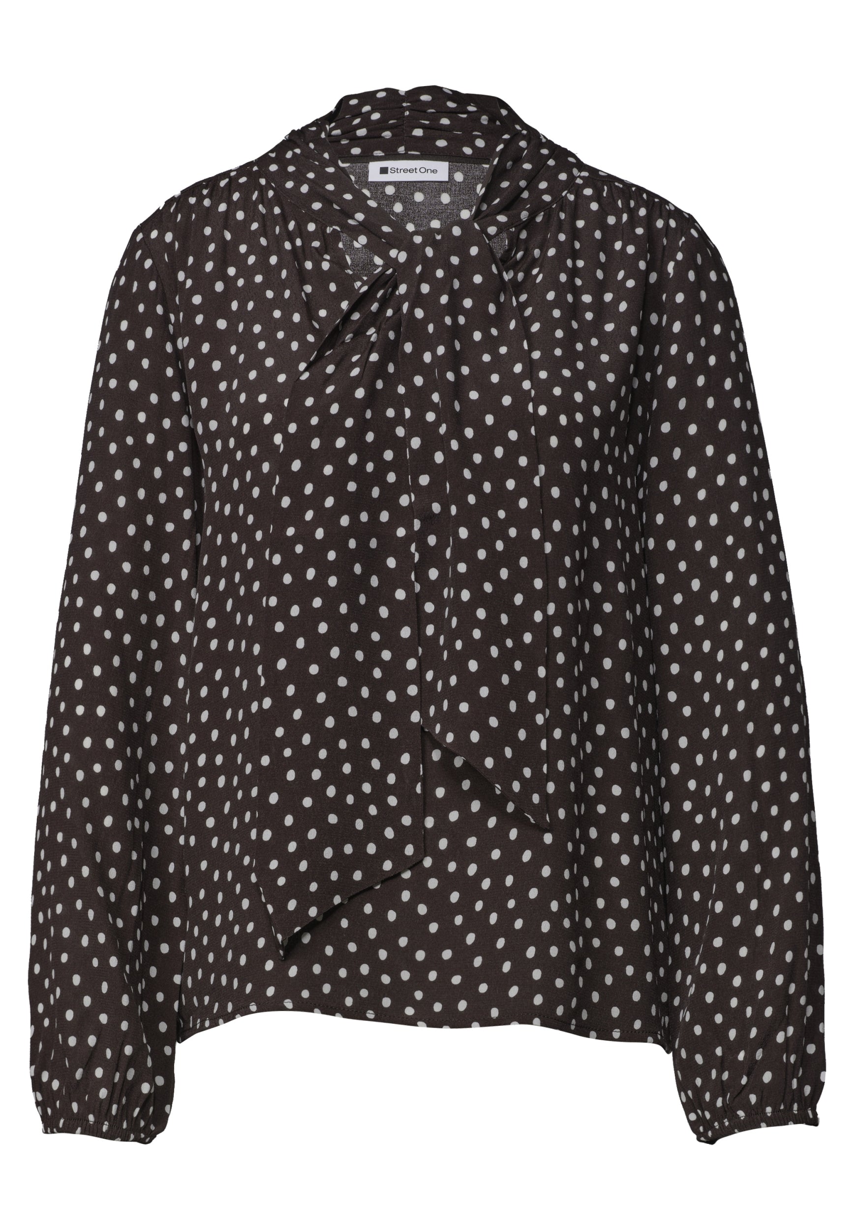 Gemusterte Damenbluse von Street One in Black Coffee