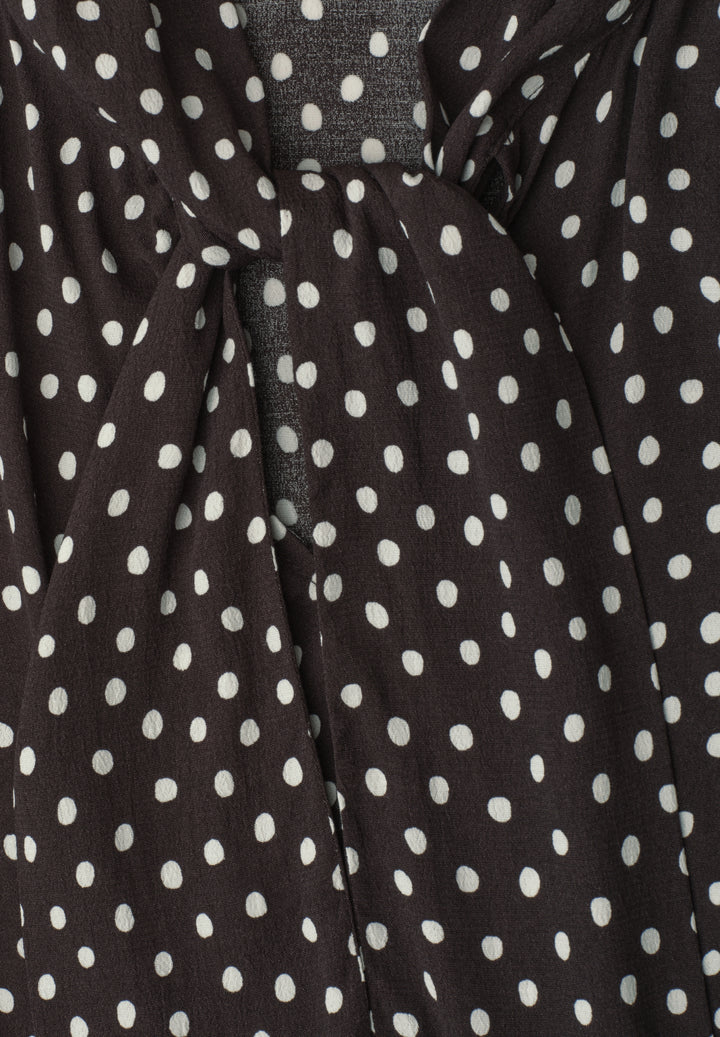 Printed blouse w tie detail, black coffee 27874 Bild 2