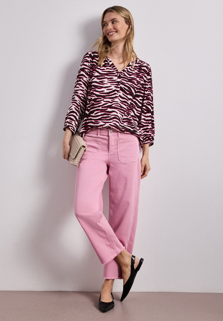 printed mat-mix shirt w.button, minimal rose 37731 Bild 3