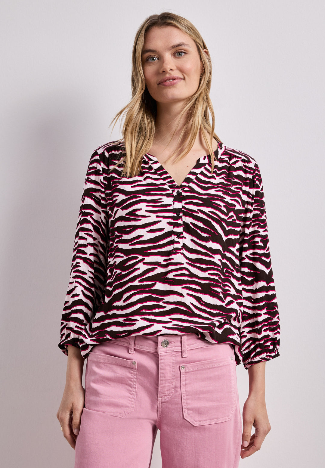 printed mat-mix shirt w.button, minimal rose 37731 Bild 5