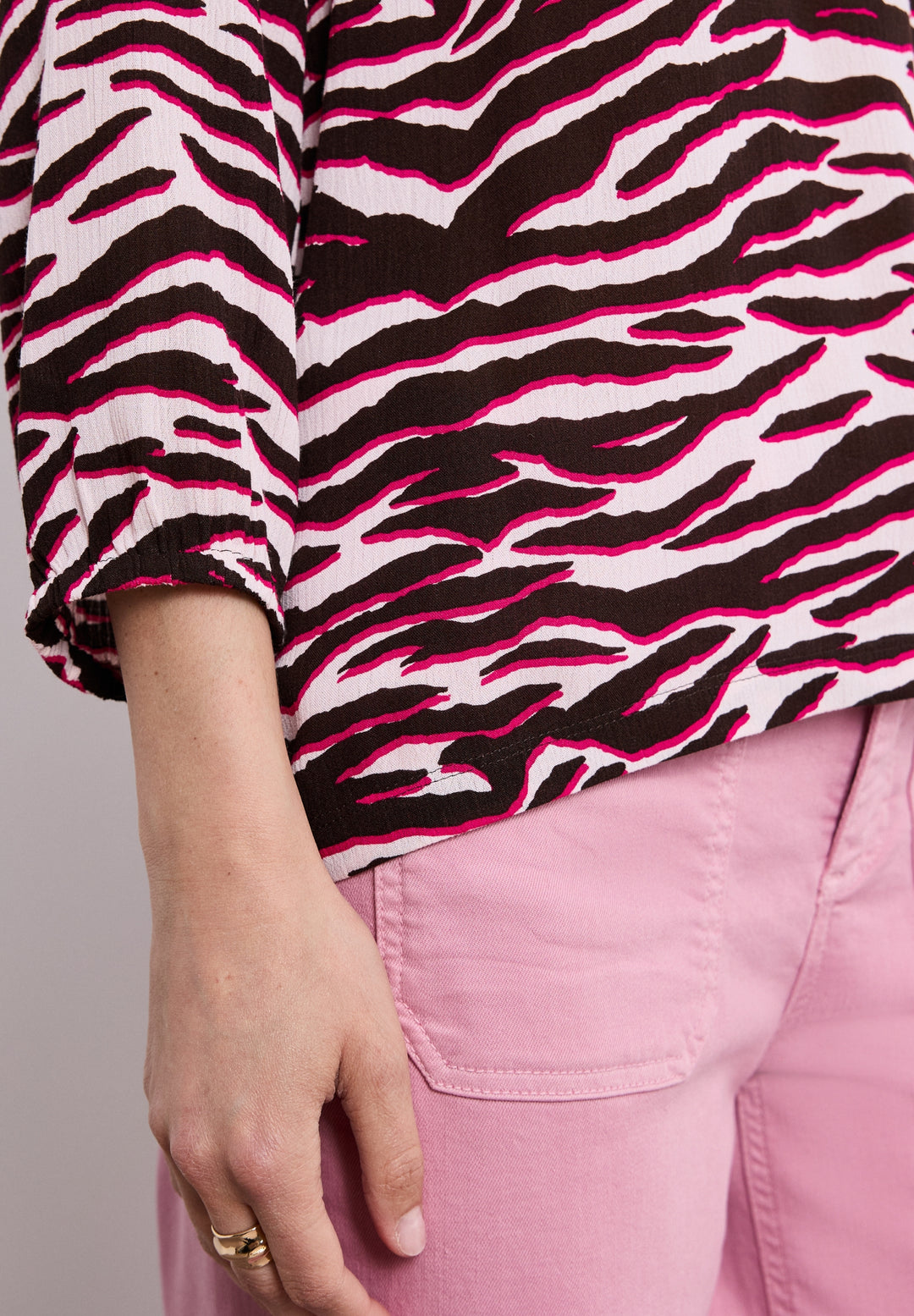 printed mat-mix shirt w.button, minimal rose 37731 Bild 6
