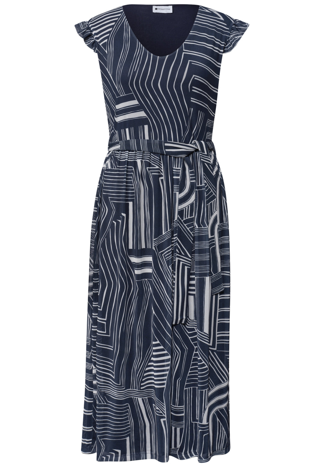 Printed Mesh Dress_AOP, darkest blue 27915 Bild 1