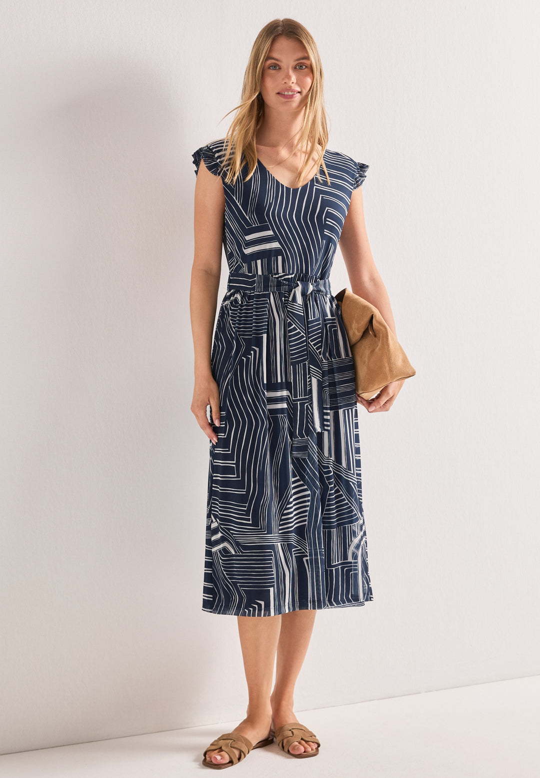Printed Mesh Dress_AOP, darkest blue 27915 Bild 3