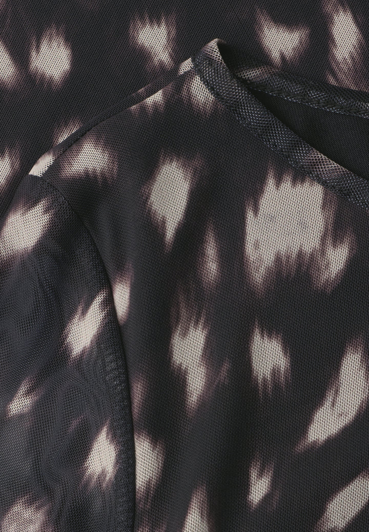printed mesh shirt w.volant sl, Black 30001 Bild 2