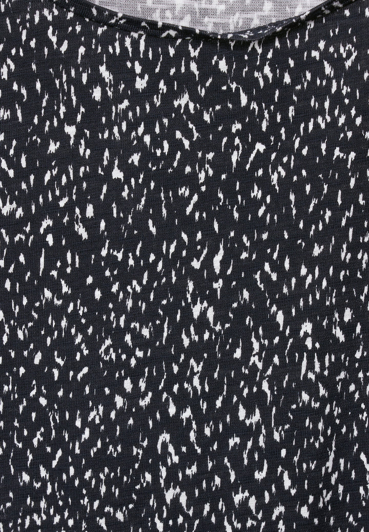 printed shirt w.lace shoulder, deep blue 21238 Bild 2