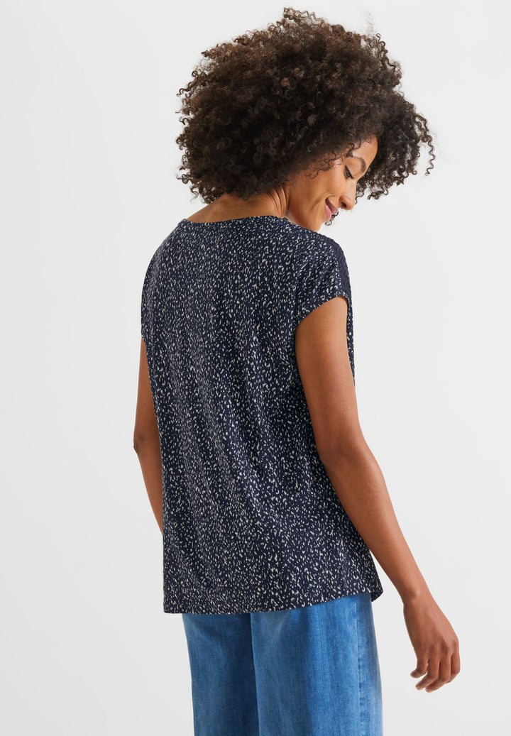 printed shirt w.lace shoulder, deep blue 21238 Bild 8