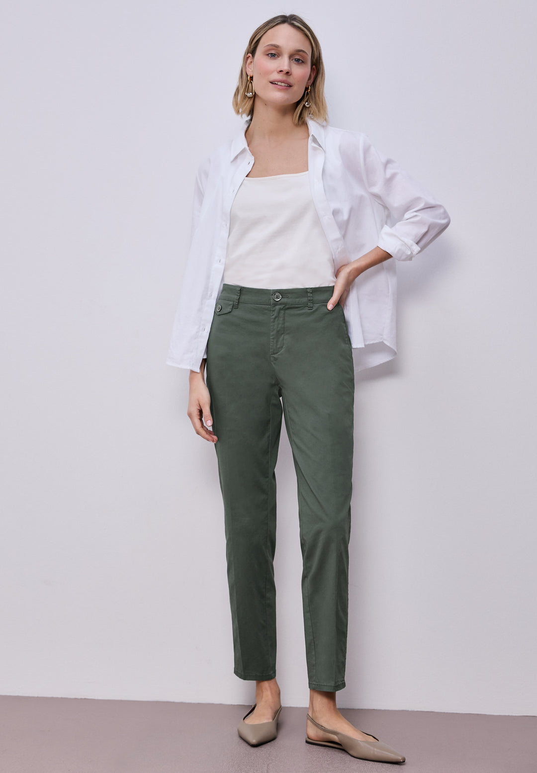 QR Chino peach Twill Co/Ea, cilantro green 17544 Bild 5