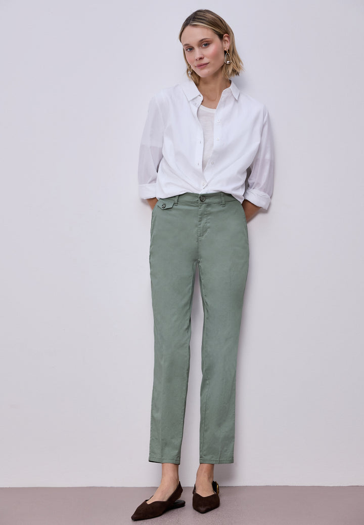 QR Chino peach Twill Co/Ea, dark mint green 17515 Bild 5