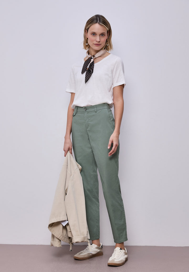 QR Chino peach Twill Co/Ea, dark mint green 17515 Bild 6