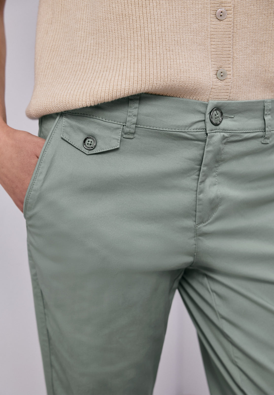 QR Chino peach Twill Co/Ea, dark mint green 17515 Bild 6