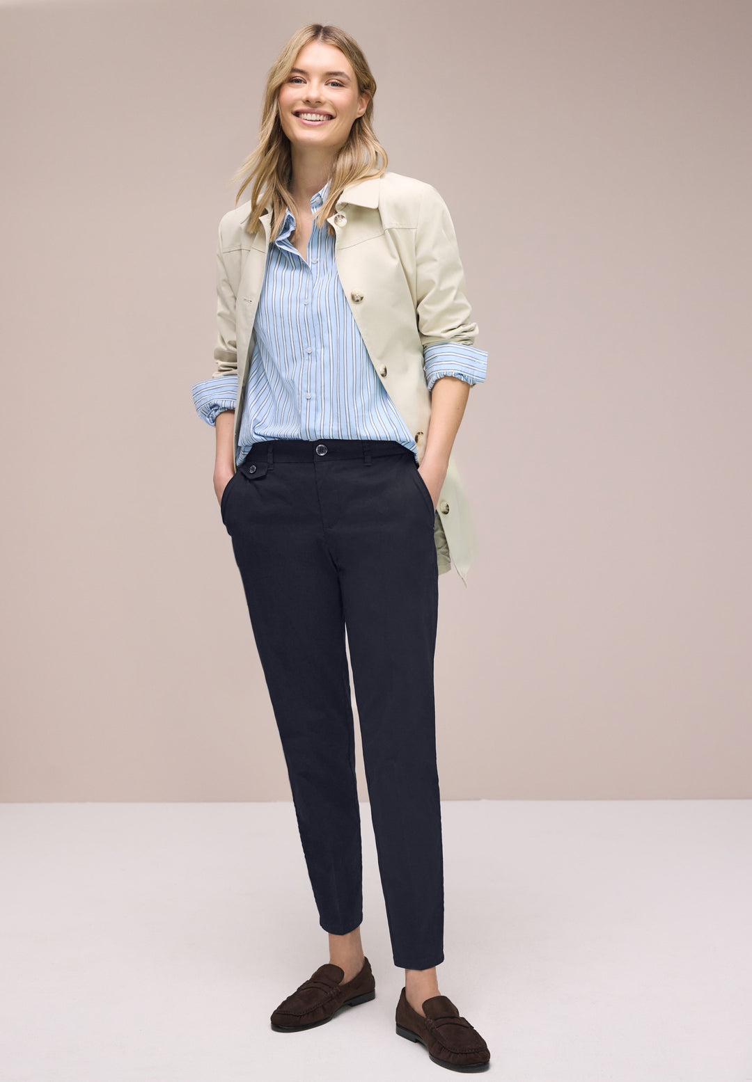 QR Chino peach Twill Co/Ea, deep blue 11238 Bild 5