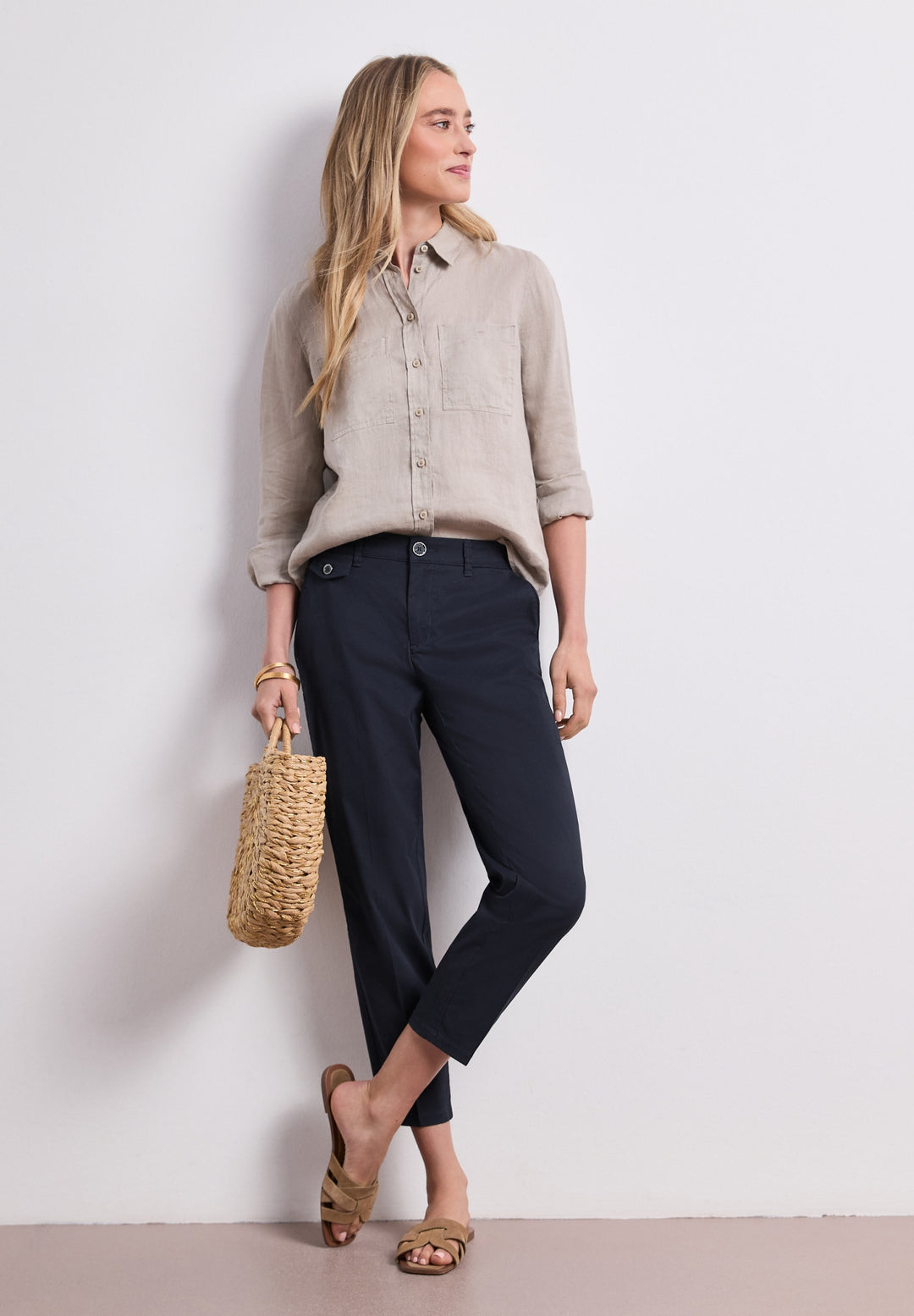 QR Chino peach Twill Co/Ea, deep blue 11238 Bild 5