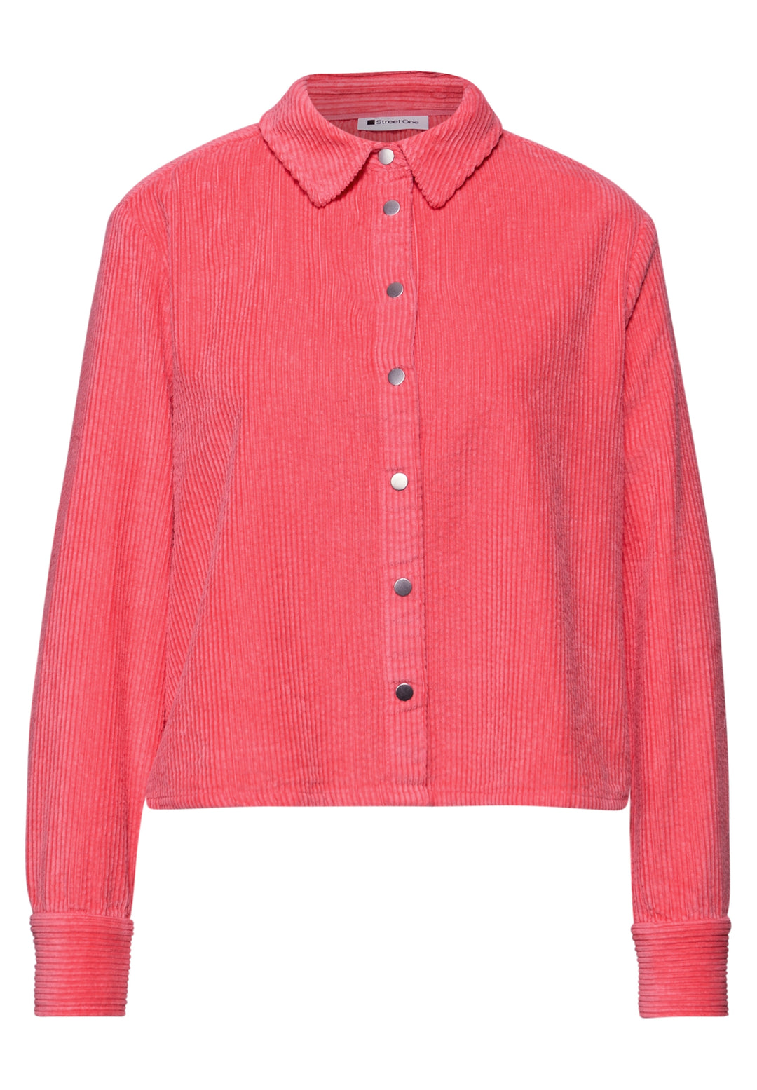 QR Corduroy shirtcollar blouse, striking coral 17261 Bild 1